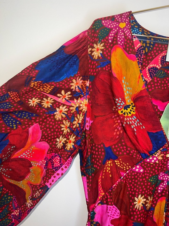 Farm Rio Snake Garden Red Floral Mini Dress NWT Large Tropical Boho - Picture 8 of 16